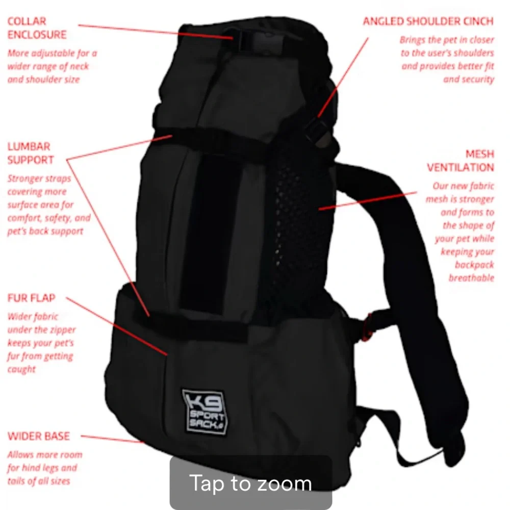 K9 Sport Sack Air 2 Forward Facing Backpack Black Dog Carrier, 12